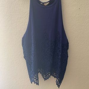 dark blue highneck tank top